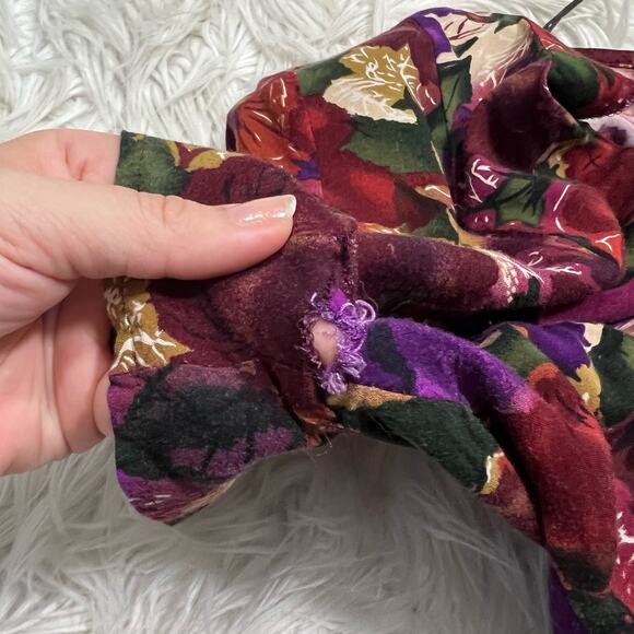 Vintage 90s No Boundaries Dark Floral Button Front Midi Dress Tie Back Dress - Picture 10 of 10